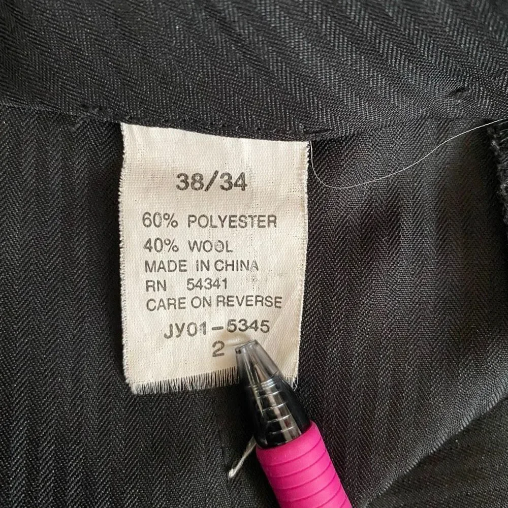 Louis Raphael tailored men 38/34 wool blend pull on dress pants black